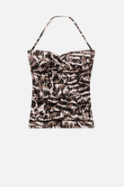 Animal skin print bandeau tankini top 